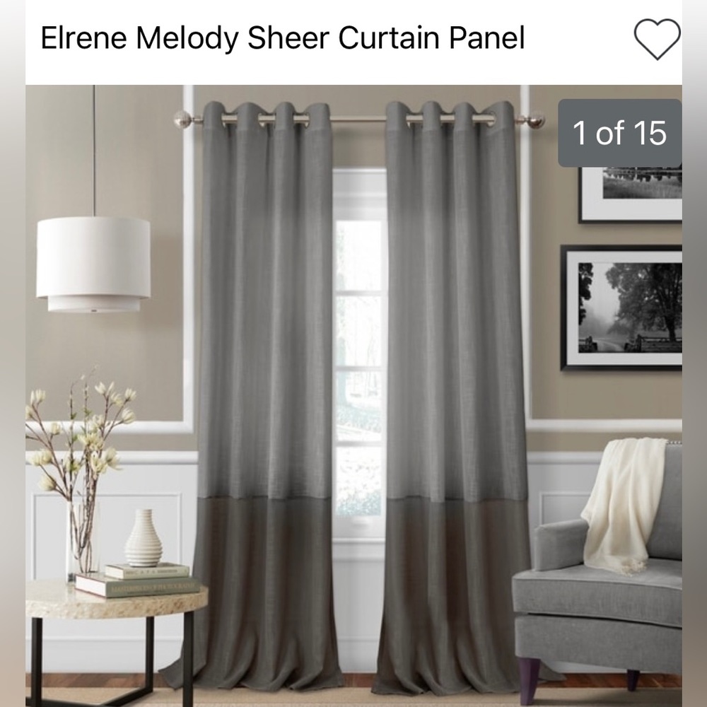 Elrean Melody Sheer Curtain Panel